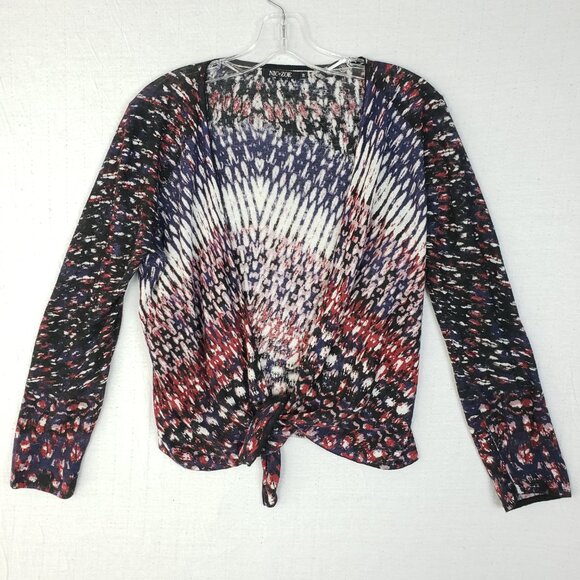 NIC+ZOE Grace 4-Way Convertible Cardigan Linen Blend Abstract Print size PP - Picture 8 of 16